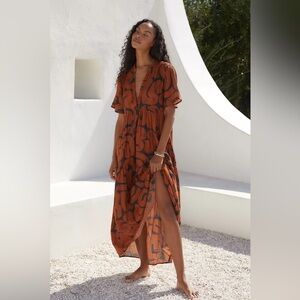 NWT! Anthropologie The The Kallie Flowy Maxi Dress: Printed Edition - XS 🖼️